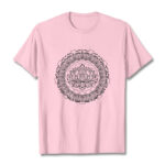 Buddha Stones Mandala Lotus Flower Pattern Tee T-shirt - LightPink - 2XL - image 13