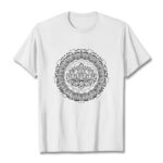 Buddha Stones Mandala Lotus Flower Pattern Tee T-shirt - White - 2XL - image 1
