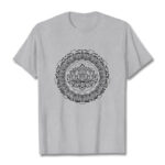 Buddha Stones Mandala Lotus Flower Pattern Tee T-shirt - LightGrey - 2XL - image 20