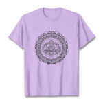 Buddha Stones Mandala Lotus Flower Pattern Tee T-shirt - Plum - 2XL - image 17