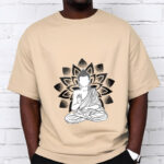 Buddha Stones Seated Buddha Lotus Flower Pattern Tee T-shirt - image 12