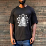Buddha Stones Seated Buddha Lotus Flower Pattern Tee T-shirt - image 6
