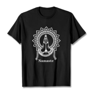 Buddha Stones Namaste Gesture Mandala Pattern Tee T-shirt - Black - 2XL - image 1