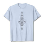 Buddha Stones Hamsa Hand Lotus Flower Pattern Tee T-shirt - LightCyan - 2XL - image 1