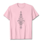 Buddha Stones Hamsa Hand Lotus Flower Pattern Tee T-shirt - LightPink - 2XL - image 14