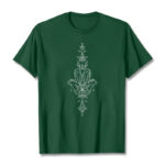 Buddha Stones Hamsa Hand Lotus Flower Pattern Tee T-shirt - ForestGreen - 2XL - image 12
