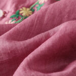 Buddha Stones Casual Embroidery Flowers Cotton Polyester Half Sleeve Women's Crew Neck Shirt - image 10