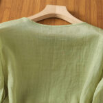 Buddha Stones Casual Embroidery Flowers Cotton Polyester Half Sleeve Women's Crew Neck Shirt - image 19