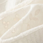 Buddha Stones Casual Embroidery Hollow Cotton Polyester Half Sleeve Women's Crew Neck Shirt - image 11