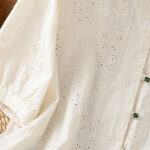 Buddha Stones Casual Embroidery Hollow Cotton Polyester Half Sleeve Women's Crew Neck Shirt - image 12