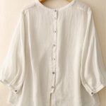 Buddha Stones Casual Plain Women's Crew Neck Design Cotton Polyester T-shirt - image 16