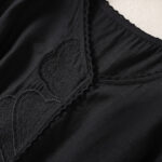 Buddha Stones Casual Embroidered Pattern Women's V-neck Design Half Sleeve Cotton Linen T-shirt - image 13