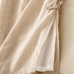 Buddha Stones Frog-Button Hem Slit Design Women's Wide Leg Cotton Linen Pants With Pockets - image 6