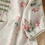 Buddha Stones Casual Printing Floral Plain Chinese Frog-Button Women's Cotton Shirt - image 5
