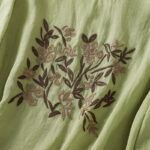 Buddha Stones Retro Embroidery Floral Three Quarter Sleeve Women's Cotton T-Shirt - image 21