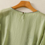 Buddha Stones Retro Embroidery Floral Three Quarter Sleeve Women's Cotton T-Shirt - image 20