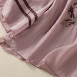 Buddha Stones Retro Embroidery Floral Three Quarter Sleeve Women's Cotton T-Shirt - image 31