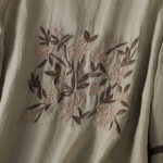 Buddha Stones Retro Embroidery Floral Three Quarter Sleeve Women's Cotton T-Shirt - image 13