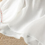 Buddha Stones Vintage Embroidery Button Notched Neck Women's Cotton Shirt - image 24