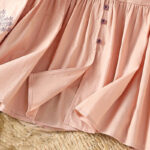 Buddha Stones Casual Embroidery Pleated Buttons Long Lantern Sleeve Women's Cotton Shirt - image 19