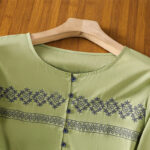 Buddha Stones Casual Embroidery Pleated Buttons Long Lantern Sleeve Women's Cotton Shirt - image 23
