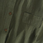 Buddha Stones Casual Plain Buttons Half Sleeve Women's Cotton Linen Shirt With Pocket - image 6