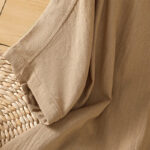 Buddha Stones Casual Plain Buttons Half Sleeve Women's Cotton Linen Shirt With Pocket - image 32