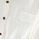 Buddha Stones Casual Plain Buttons Half Sleeve Women's Cotton Linen Shirt With Pocket - image 23