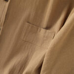Buddha Stones Casual Plain Buttons Half Sleeve Women's Cotton Linen Shirt With Pocket - image 31