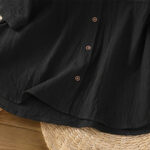 Buddha Stones Casual Plain Buttons Half Sleeve Women's Cotton Linen Shirt With Pocket - image 15