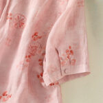 Buddha Stones Casual Printing Frog-Buttons Lapel Half Sleeve Women's Cotton Shirt - image 6