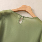 Buddha Stones Embroidery Floral Hem Slit Women's Cotton Linen T-Shirt - image 4