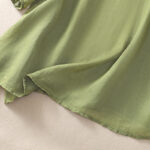 Buddha Stones Embroidery Floral Hem Slit Women's Cotton Linen T-Shirt - image 7