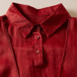 Buddha Stones Retro Plain Fake Two Pieces Button Design Women's Cotton Linen Shirt - image 11