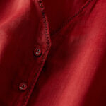 Buddha Stones Retro Plain Fake Two Pieces Button Design Women's Cotton Linen Shirt - image 14