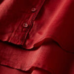 Buddha Stones Retro Plain Fake Two Pieces Button Design Women's Cotton Linen Shirt - image 15