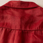 Buddha Stones Retro Plain Fake Two Pieces Button Design Women's Cotton Linen Shirt - image 12