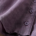 Buddha Stones Retro Plain Fake Two Pieces Button Design Women's Cotton Linen Shirt - image 6