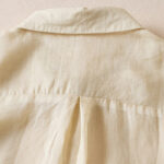 Buddha Stones Retro Plain Fake Two Pieces Button Design Women's Cotton Linen Shirt - image 40