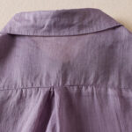 Buddha Stones Retro Plain Fake Two Pieces Button Design Women's Cotton Linen Shirt - image 5