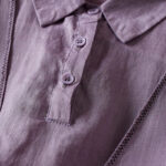 Buddha Stones Retro Plain Fake Two Pieces Button Design Women's Cotton Linen Shirt - image 4