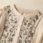 Buddha Stones Casual Embroidery Single Breasted Women's Cotton Linen Shirt - image 20