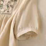 Buddha Stones Casual Embroidery Single Breasted Women's Cotton Linen Shirt - image 23