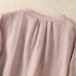 Buddha Stones Casual Embroidery Single Breasted Women's Cotton Linen Shirt - image 13
