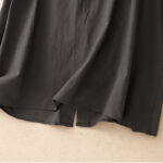 Buddha Stones Summer Pure Color Ruffled Pleated Design Women's Cotton Shirt - image 9