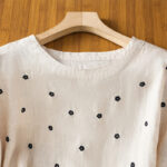 Buddha Stones Vintage Plain Embroided Floral Half Sleeve Women's Cotton T-Shirt - image 17