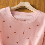 Buddha Stones Vintage Plain Embroided Floral Half Sleeve Women's Cotton T-Shirt - image 9