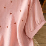 Buddha Stones Vintage Plain Embroided Floral Half Sleeve Women's Cotton T-Shirt - image 11