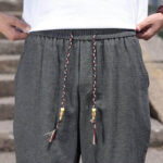 Buddha Stones Casual Woven Bead Waist Rope Men's 7-8 Length Spandex Pants With Pockets - image 10