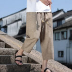 Buddha Stones Casual Woven Bead Waist Rope Men's 7-8 Length Spandex Pants With Pockets - image 13
